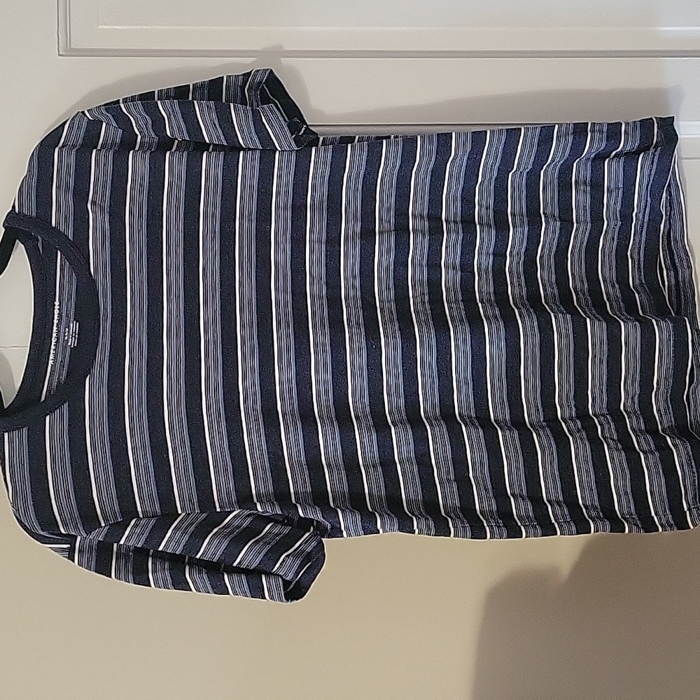 American Eagle Crew Neck Striped Short Sleeve Shirt Size Medium